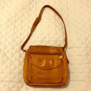 Vintage Fossil Brown Leather Shoulder Bag